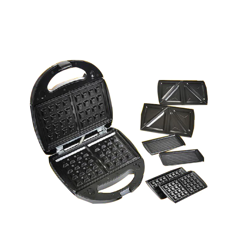 

Electric Mini Egg Deep Fill 3-In-1 Snack Maker with Waffle, Panini and Toasted Sandwich Plates EU Plug