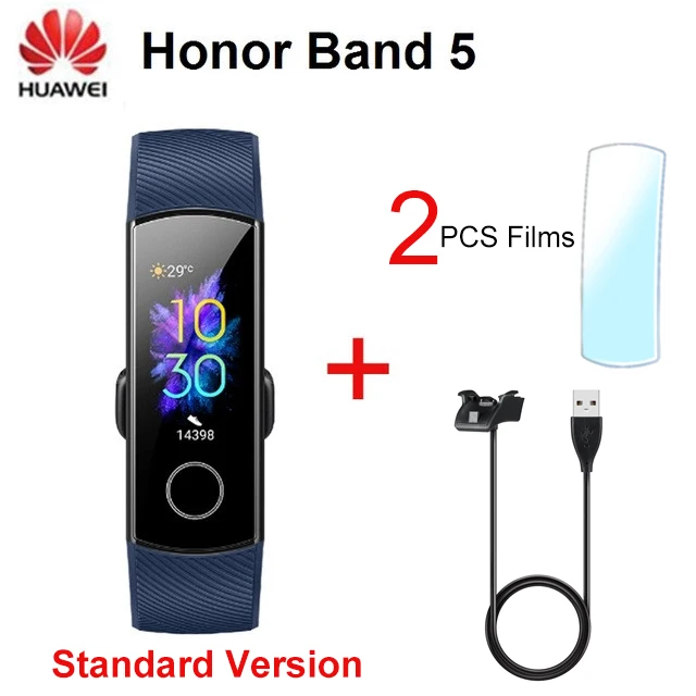 Blue 2 huawei Honor Band 5, версия NFC, сенсорный экран, смарт-браслет, фитнес-трекер, пульсометр, уровень кислорода в крови, смарт-браслет Honor Band 5 - Цвет: Blue 2