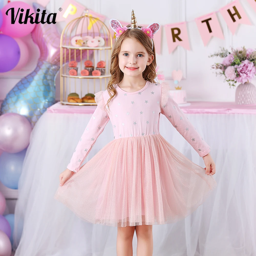 Платье с блестками и звездами для девочек 3-8 лет | Детская одежда обувь