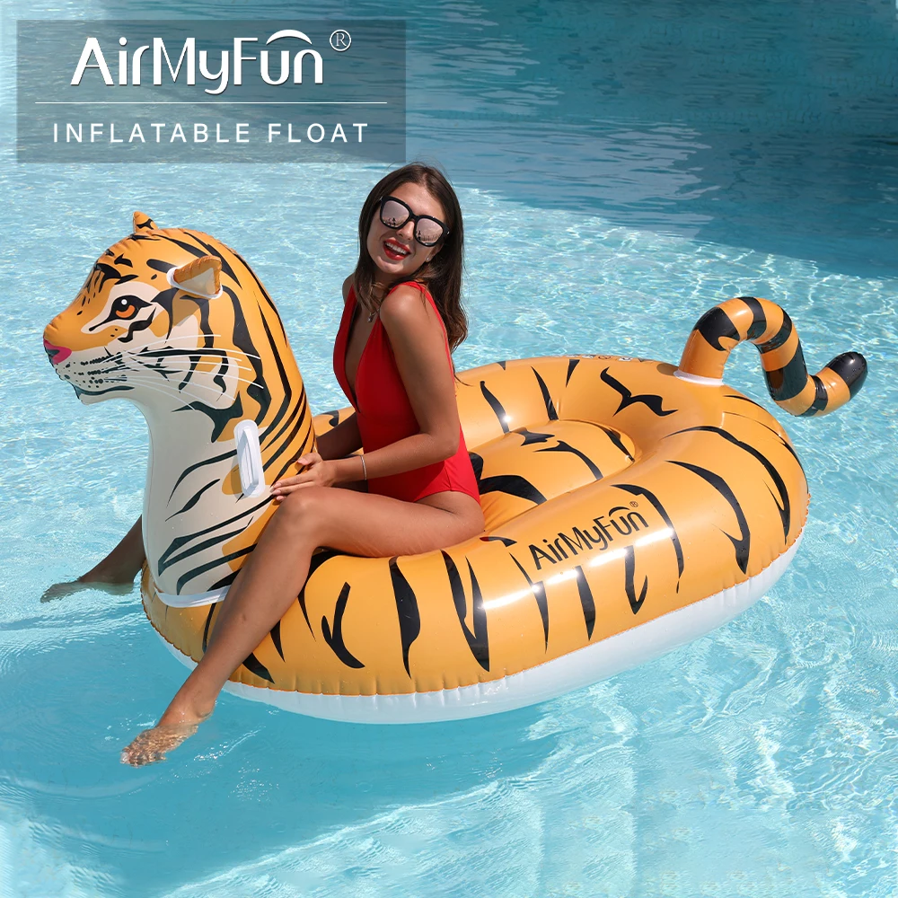 AirMyFun Inflatable Giant Tiger Pool Float, 79x39x39 Inch Floatie Outdoor & Indoor Decorations for Adults Kids mini beach volleyball game outdoor spike ball net game team sport for kids adults