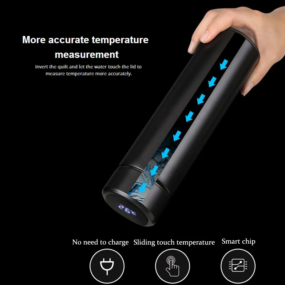 Beste Thermosfles Temperatuur Display Smart Rvs Thermosflessen Koffie Reismok Vacuüm Tumbler Lekvrije water fles