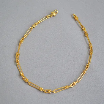 

Original niche design U-lock cold metal wind brass chain fashion modern temperament Necklace