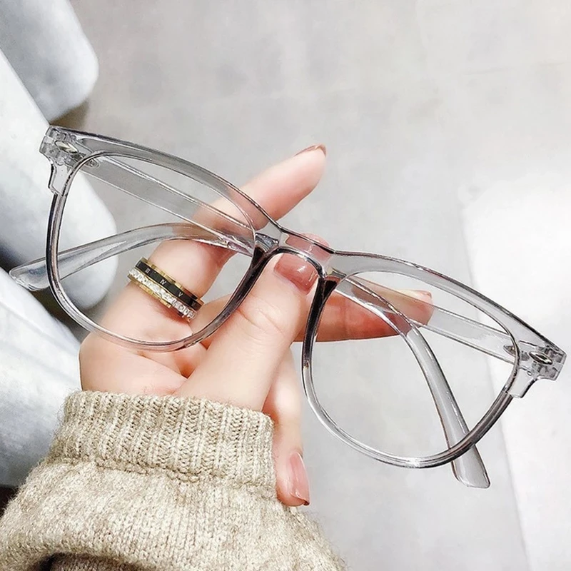 Eyeglasses Frames Eyeglass Frames Square Eyeglasses Myopia Glasses Optical Glasses-1-1.5-2-2.5-3-3.5-4 Vintage Leopard Myopia Glasses Women Men Transparent Nearsighted Prescription Eyewear Computer Eyeglasses