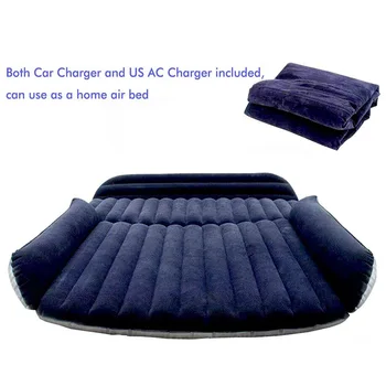 

Car Rear Air Bed SUV Travel Inflatable Bed Vehicle PVC Air Inflation Mattress Automotive Accessory US Plug