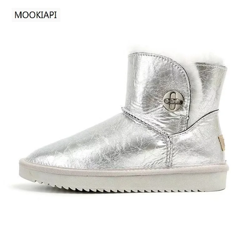 

The highest quality brand women's snow boots in 2019, real cowhide, natural wool, fashionable classic waterproof women's shoes