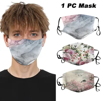 

Flower Print Face Mask For Women Protective PM2.5 Dust Mouth Mask Washable Reusable Mouth Cover Fashion Fabric Masks @CE