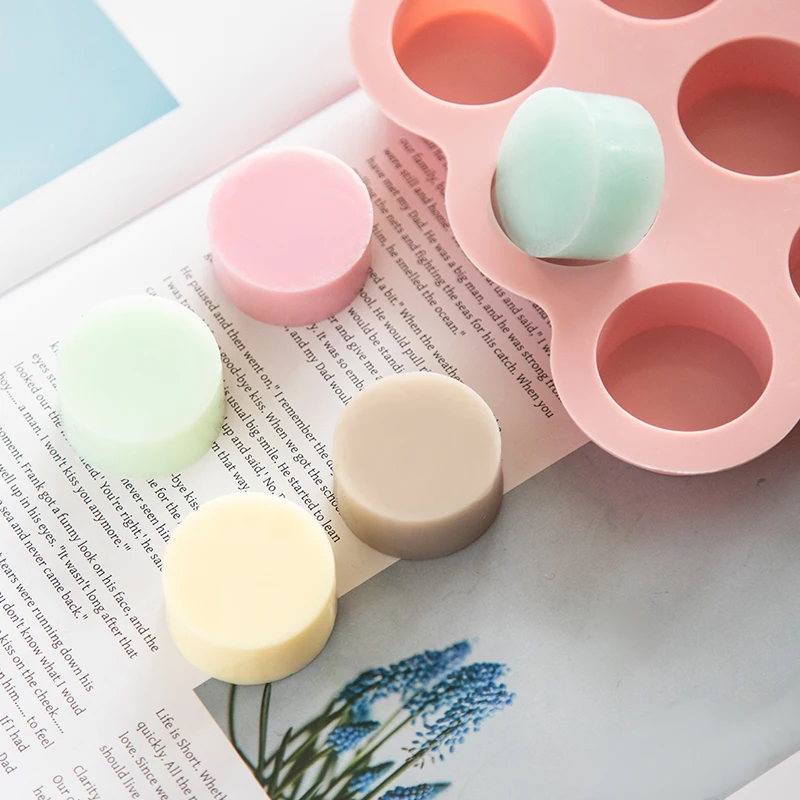 9 Cavities Cylindrical Mold Handmade Soap Silicone Mold DIY Cake Chocolate Silicone Liquid Crafts Cake Making Tools