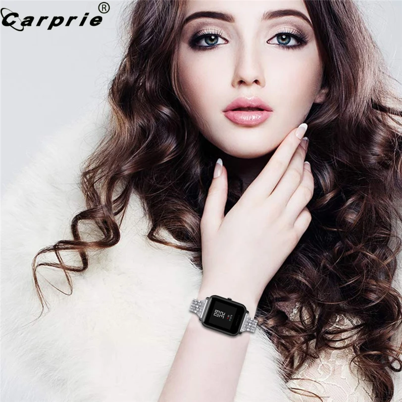 CARPRIE стразы из нержавеющей стали, сменный ремешок для смарт-часов, ремешок для Huami Amazfit Bip Watch 907