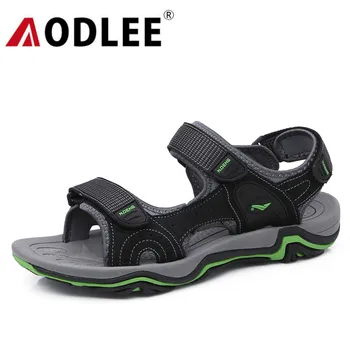 

Summer Men Sandals Leather Outdoor Men Shoes Soft Comfort Men Beach Shoes Fashion Casual Walking Sport Shoes Dropshipping AODLEE