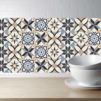 

Moroccan Style DIY Mosaic Wall Tiles Stickers Waist Line Wall Sticker Kitchen Adhesive Bathroom Toilet Waterproof PVC Wallpapers