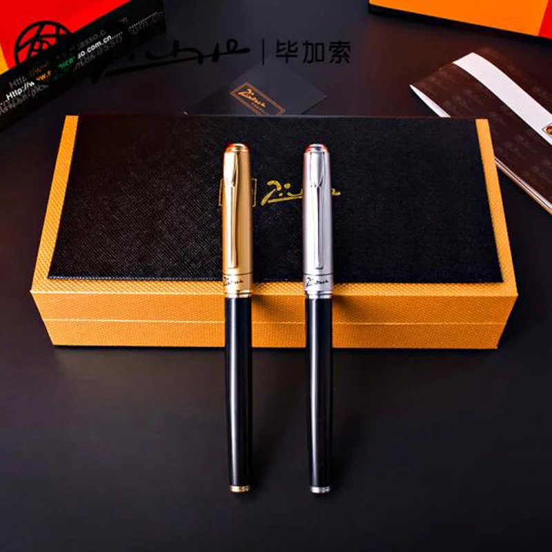 Picasso 906 Exquisite Athens Dynasty Fine Nib / Calligraphy Bent Fountain Pen Black With Classic Golden &ampamp Silver Cap New | Канцтовары