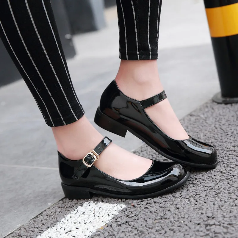 staychicfashion Black Cotton Mary Jane Dance Flat Old Beijing Cloth Walking Shoes for Women 