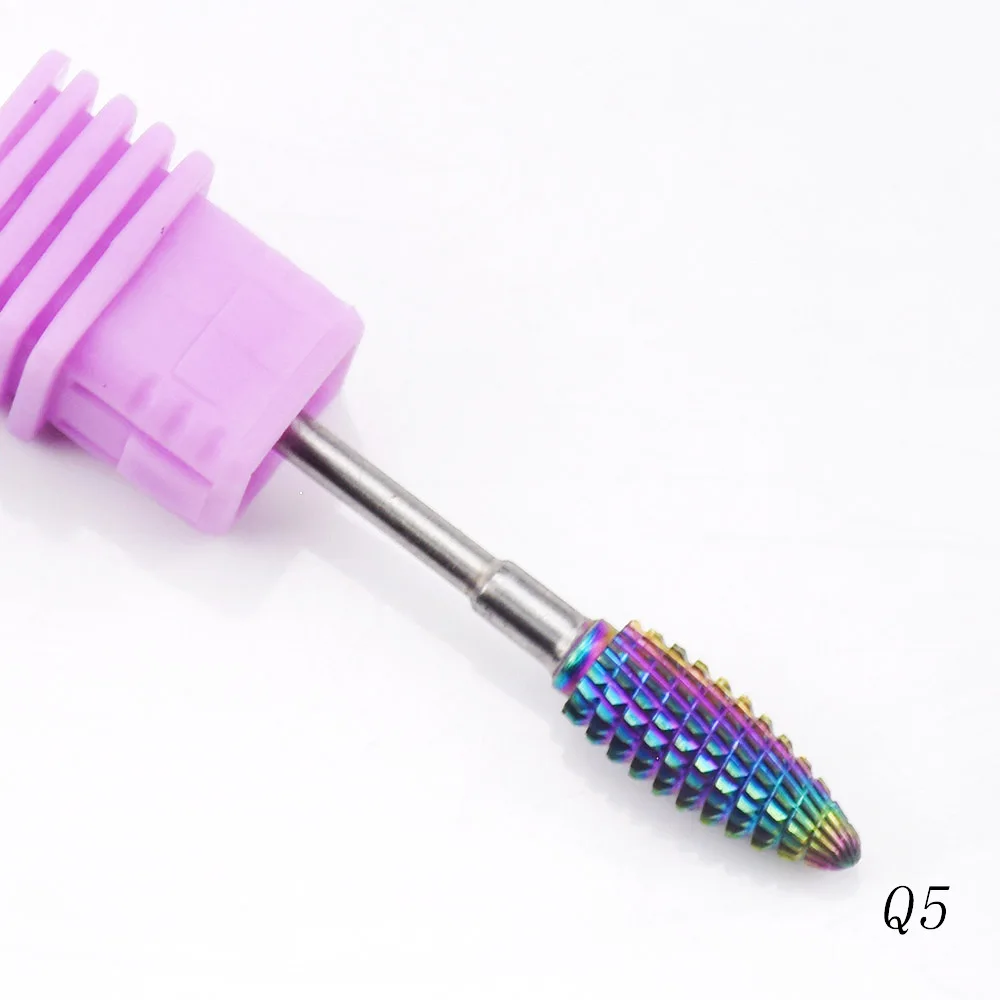 Jewhiteny вольфрам-карбидный патрубок резак керамический сверло для ногтей для электрической дрели маникюрный станок аксессуары фреза - Цвет: Q5
