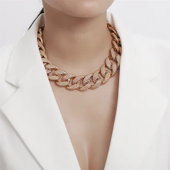 

Punk Chunky Chain Necklace for Women Gold CCB Material Hip hop Exaggeration Choker Necklace Party Statement Jewelry Gift