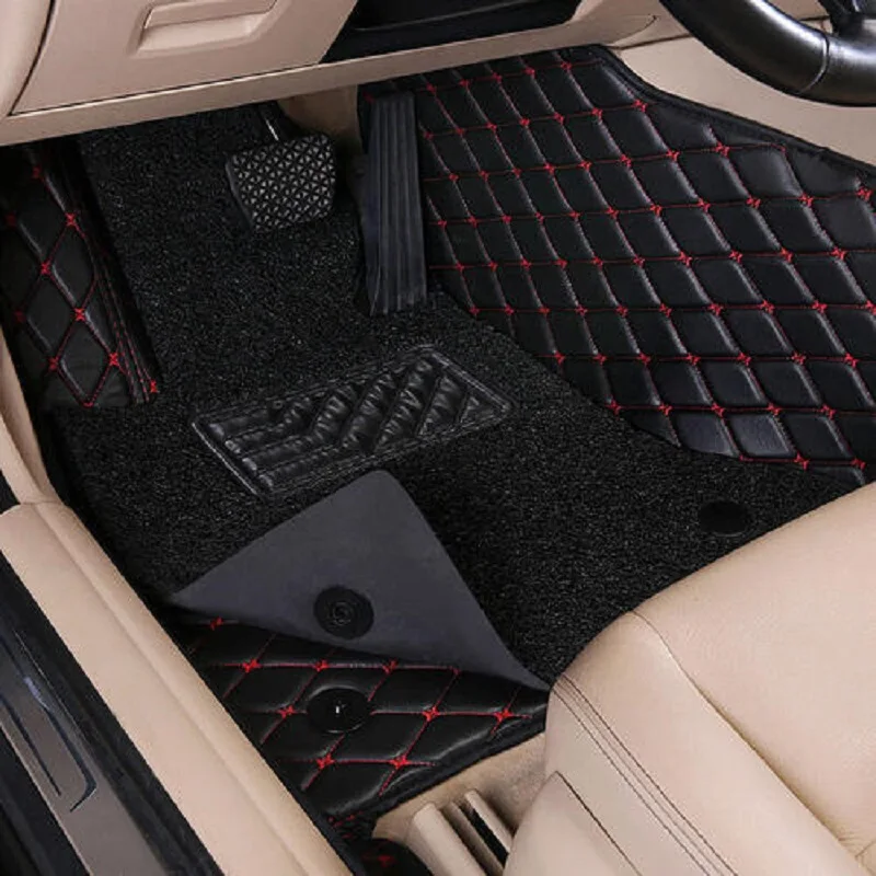 

Custom car floor mats for Hyundai MPV H-1 Wagon Genesis Coupe i35 Elantra Waterproof leather Anti-slip carpet