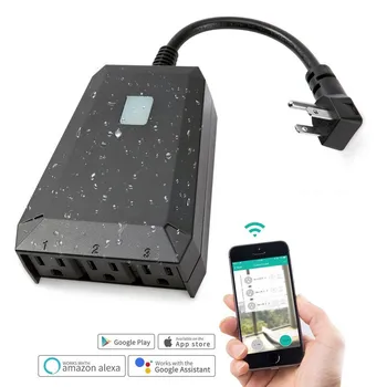 

Intelligent socket Wifi outdoor waterproof socket Alexa docking voice control timing switch socket gauge