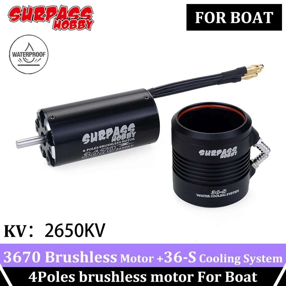 SURPASS HOBBY Brushless Motor 3670 RC Boat Motors Waterproof Remote