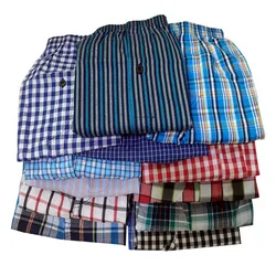 10pcs/Lot Boxer Men Underpants Plaid Underwear Man Cotton Loose Woven Men's Family Panties Comfort Male Shorts Boxers For Men