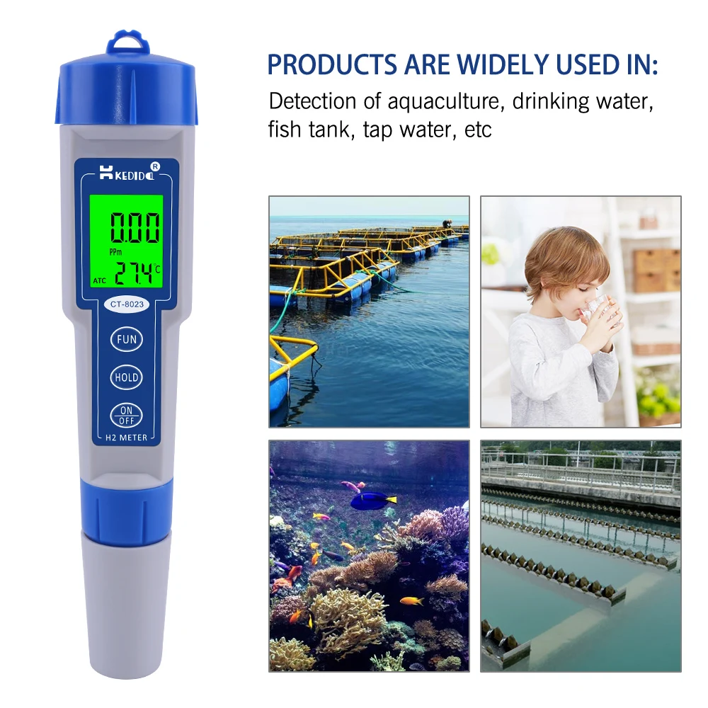 Yieryi CT-8023 водородная ручка для тестирования качества воды 0-2400ppb/0-2.40ppm водородные генераторы H2 водородный метр для здоровья