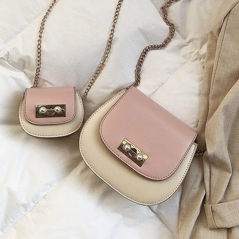 

JIULIN 2019 New shell pearl lock button small square bag (size) single shoulder oblique span women's bag