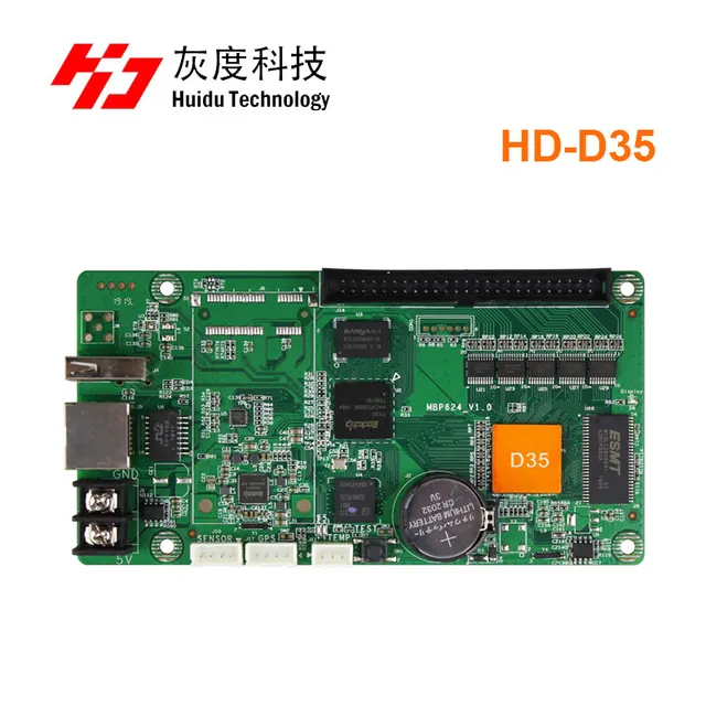 Hd 35 HD D35 suporte de cartão de controle assíncrono huidu vp210 Huidu D35 processador de vídeo led para portas de cor completa lintel
