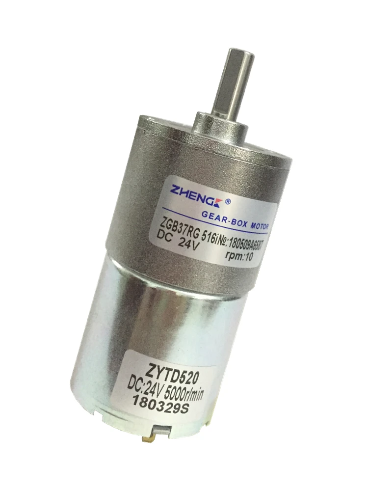 Zhengke-dc Geared Motor Velocidade Variável Motores de Rotação Reversíveis Velocidade Lenta 12v 24v Zgb37rg 10w 10 15 20 30 40 50 100rpm