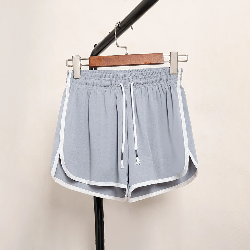 Summer Striped Cotton Plus Size Shorts Women Loose Elastic Waist Gym Shorts Female Running Female Korean Streetwear Short Ladies
