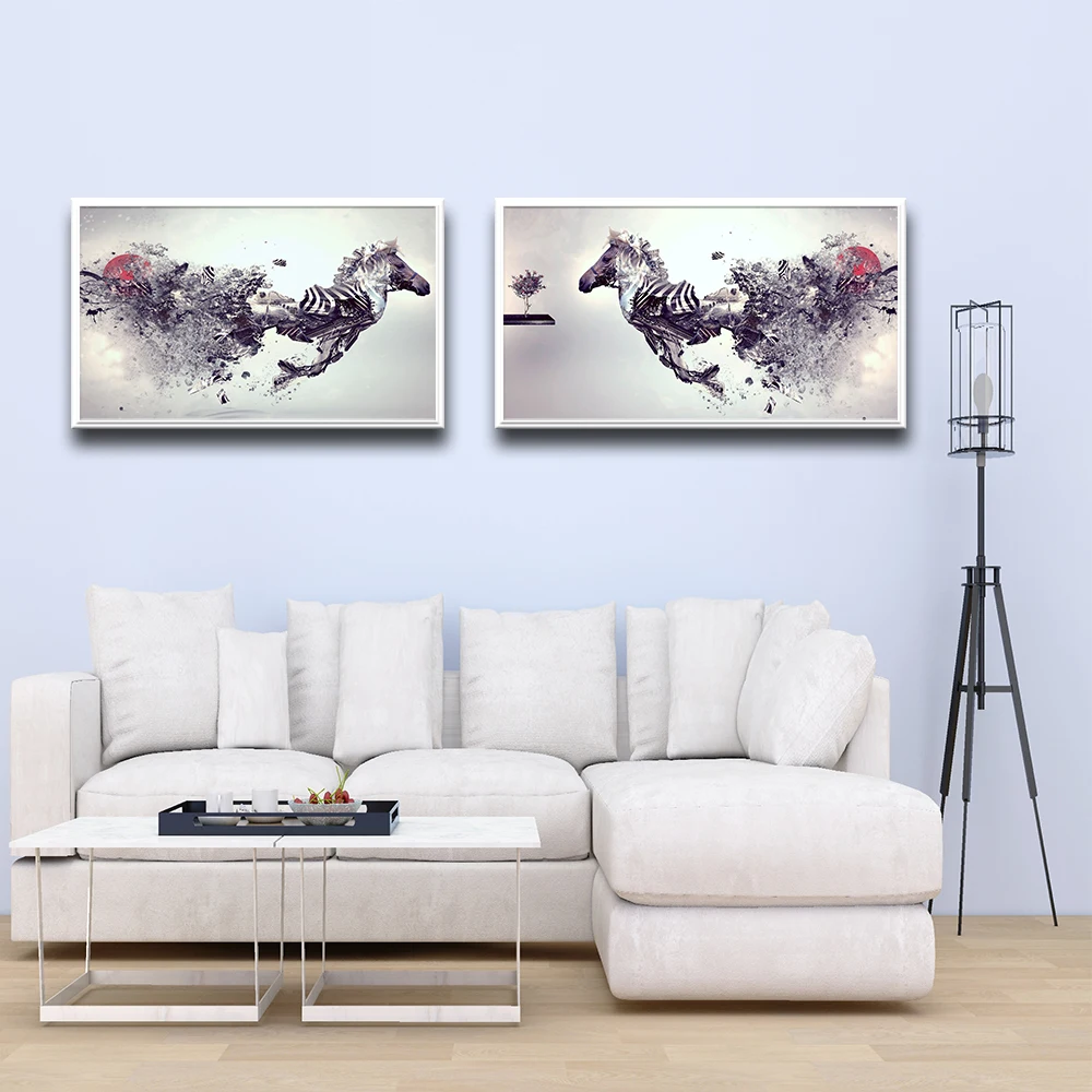 

Abstract Running Creative Element Zebra Black And White Posters Wall Art Pictures Home Living Room Decoration