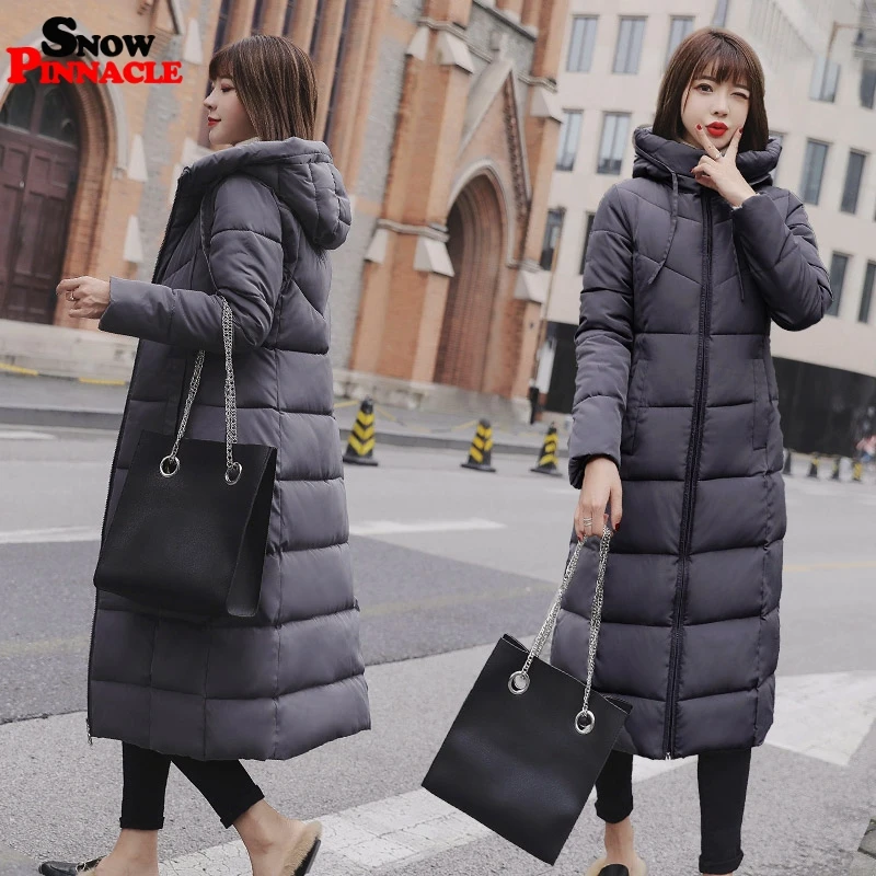 Плюс размер, Женская куртка X-long Parkas, повседневная плотная теплая куртка X-long с капюшоном, пальто-25 градусов, верхняя одежда, одежда M-6XL