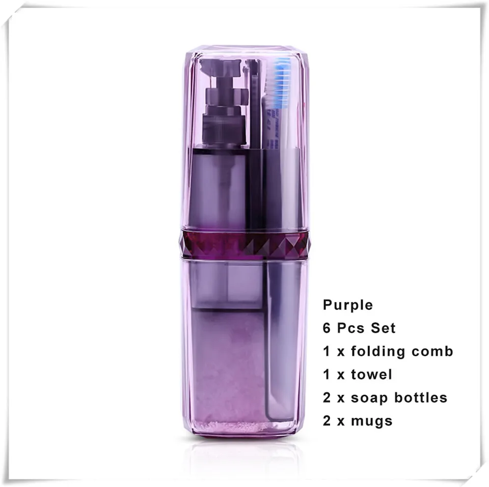 Travel Bottle purple MSJO аксессуары для путешествий, органайзер, портативная зубная щетка для ванной, коробка для зубной пасты, 6 шт. гель для душа, шампунь, лосьон, бутылочки, набор - Цвет: Travel Bottle purple