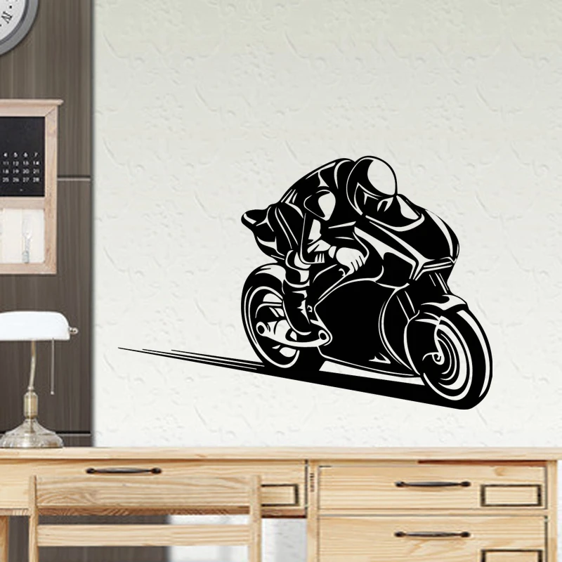 Race Motorcycle Racing Sticker Vehicle Decal Posters Vinyl Wall Pegatina Decor Mural Autobike Decals | Дом и сад