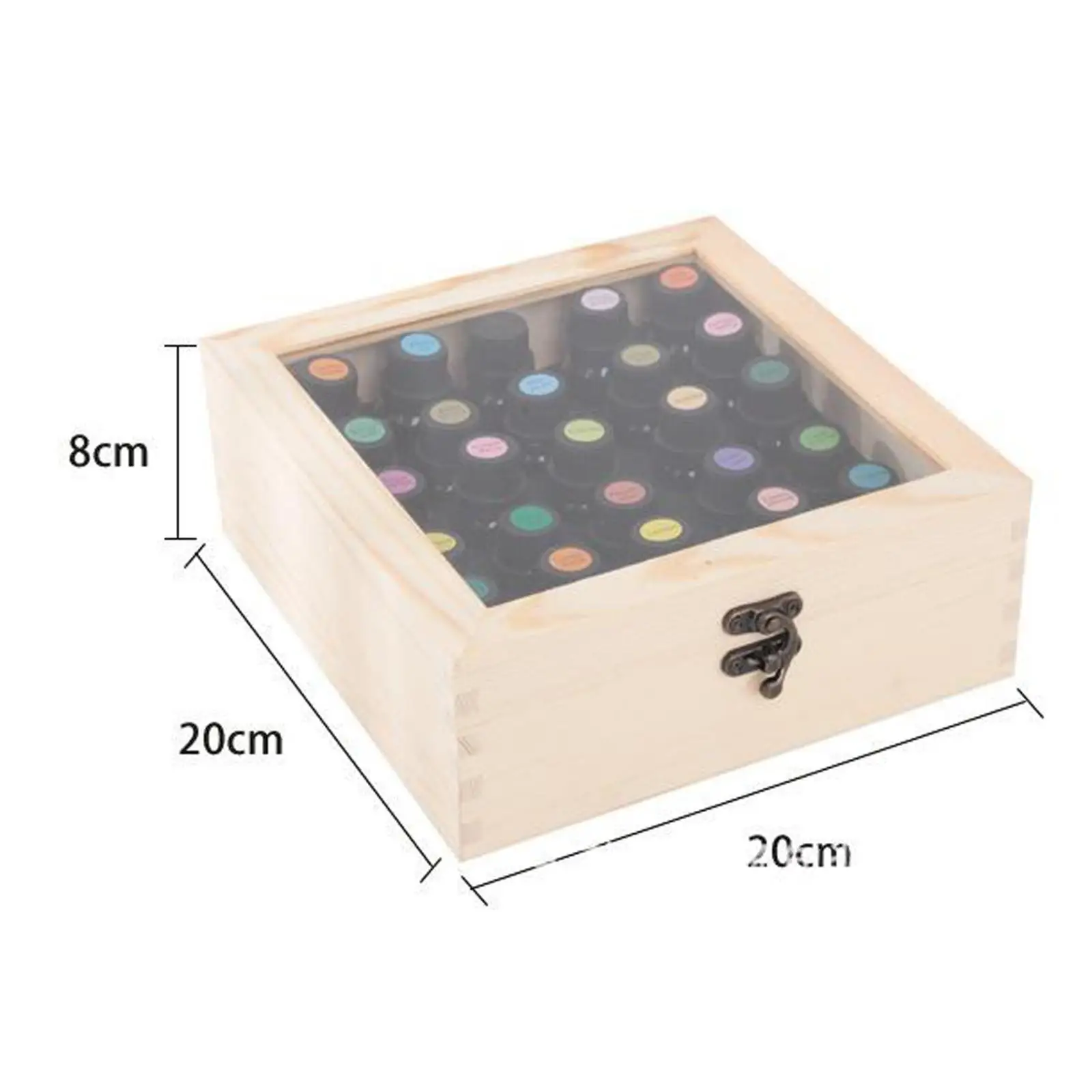 30 Bottle Wooden Essential Oils Storage Box 30 Slot for 5-15ml Essential Oils Wood Holder Safe for Carrying And Home Storage