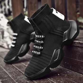 

YOUQIJIA Spring Autumn Fashion Socks Sneakers Men Shoes Chunky Dad Shoes Men Knit Breathable Walking Sneakers No-Slip krasovki
