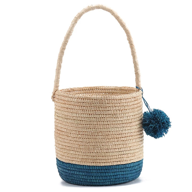 

Summer Top Handbags Women Straw Bag Female Color Hair Bulb Beach Bags Woman Designer Casual Totes Ladies Vintage
