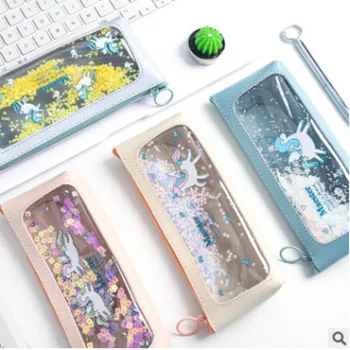 

Cute Cartoon Sequin Pencil Case Girl Waterproof Cosmetic Bag Student Storage Bag Coin Purse Pencil Case Office Pencil Case