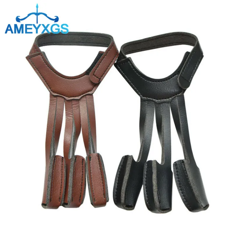 

1Pc Archery Protect Glove 3 Finger Guard Tab Protector Gear Bow String Leather For Bow Outdoor Hunting Shooting Accessories