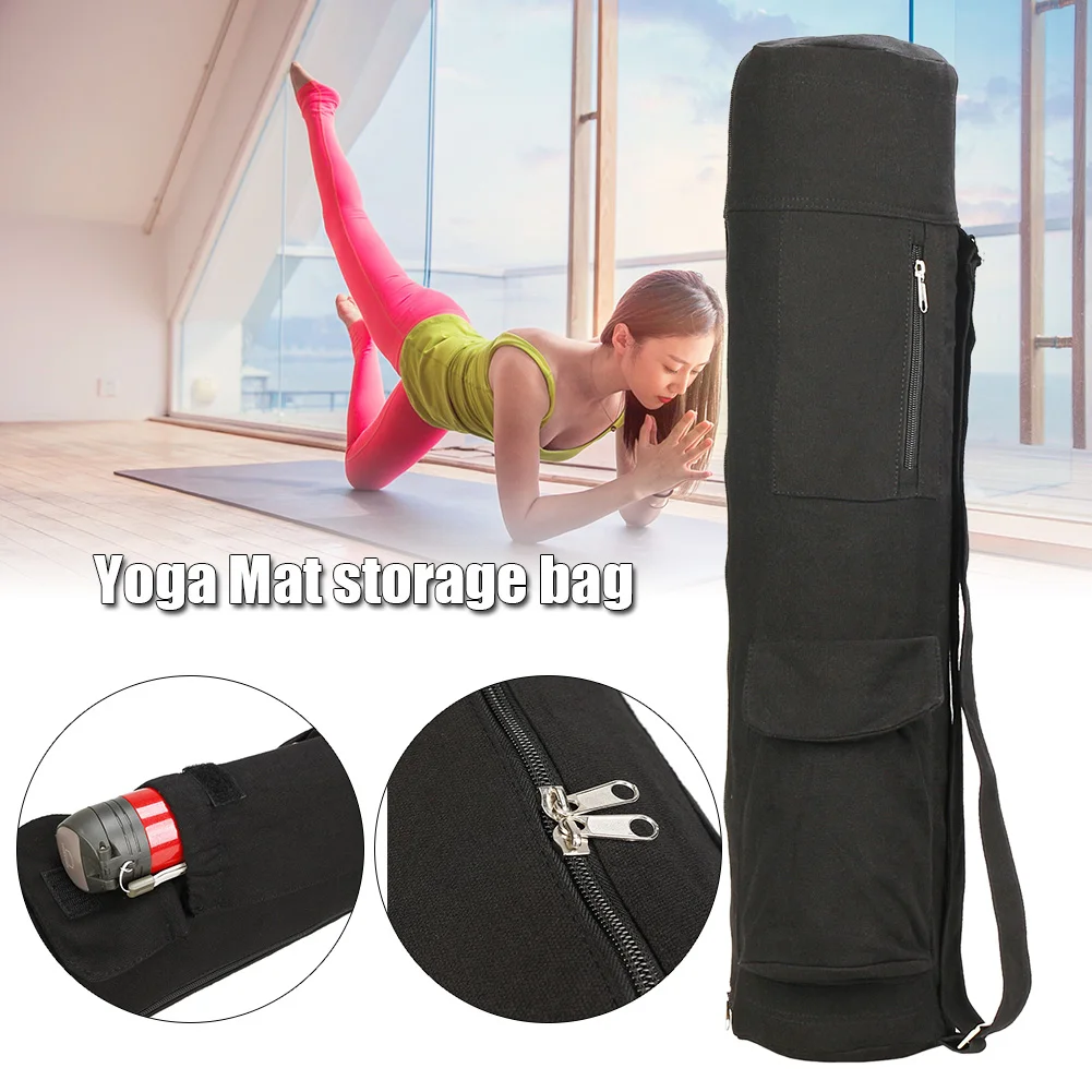 Yoga Mat Storage Bag Canvas Yoga Mat Bag Sport Large Capacity Full Zip Carry Sling
