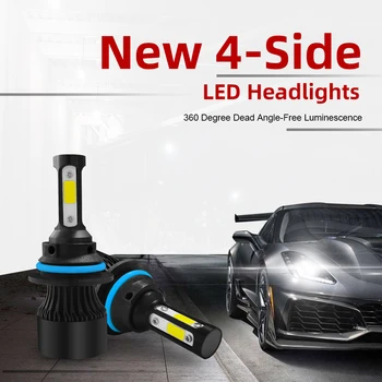 

1 Pair 4 Side Lamp Chip Car Lights LED CSP 6000K H4 H7 H11 H13 9004 9005 9006 9007 Auto Car Headlight Bulbs High/Low Beam Light