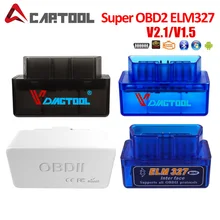 Obd2 elm327 bluetooth obd 2 ferramenta de diagnóstico varredor v1.5 trabalhos de ferragem android/pc mini elm 327 obd ii leitor de código