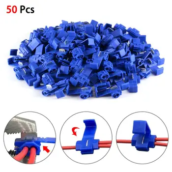 

Scotch Lock Wire Connectors Quick Splice Terminals Common Block For AWG 14 -16 50PCS Blue Kit Tool Set