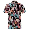 Summer Pure Cotton Mens Hawaiian Shirt Printed Short Sleeve Big Us Size Hawaii Flower Beach Floral Patterns 5