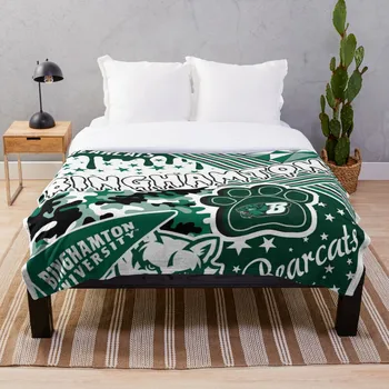 

Binghamton University Throw Blanket Soft Sherpa Blanket Bed Sheet Single Knee Blanket Office Nap Blanket