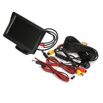 

New Car Rear View Kit Digital 4.3" Car Tft Lcd Monitor Dc 12v Cars Rear View Monitor+night Vision Backup Revers Camera #WL1