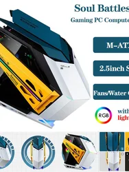 Coque pour ordinateur gamer e sport, châssis vide, ventilateur/refroidisseur d'eau, supporte M ATX cartes mères, 12cm 