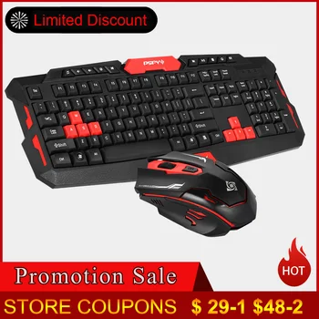 

2.4GHz Wireless Gaming Keyboard Mouse Combo 19Key Anti-ghosting Adjustable DPI USB Receiver Adapter Mouse Mat for Desktop Laptop