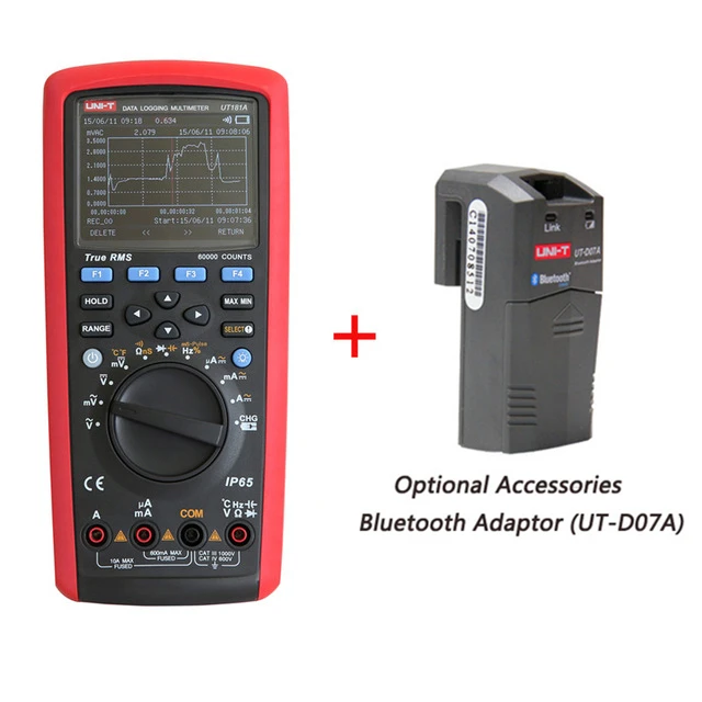 UNI-T UT181A Цифровой мультиметр истинный среднеквадратичный тестер регистрационный колпачок DMM Temp Meter USB/Bluetooth передача/измерение температуры - Цвет: UT181A (plus UTD07A)