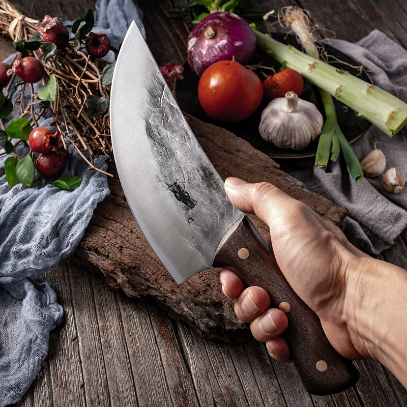 Кованый кухонный нож из нержавеющей стали для мяса нарезки в сербском стиле