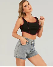 Aliexpress - Spring and autumn knitted thread reverse side car tight-fitting color line close-fitting bottoming short top real shot