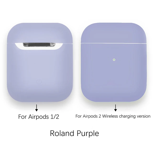 Soft Silicone Cases For Apple Airpods 1/2 Protective Bluetooth Wireless Earphone Cover For Air Pods Luxury Charging Box Bags Roland Purple