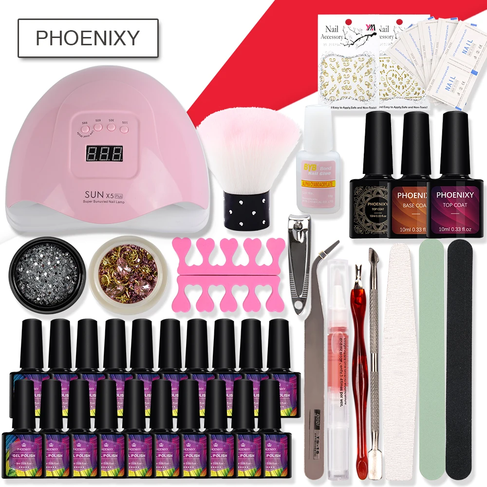 

Manicure Set 80W LED Lamp Dryer With Nail Gel Polish Kit Nail Care Amp Polish Matte Semi Permanent Nail Art For Nail Art Tools